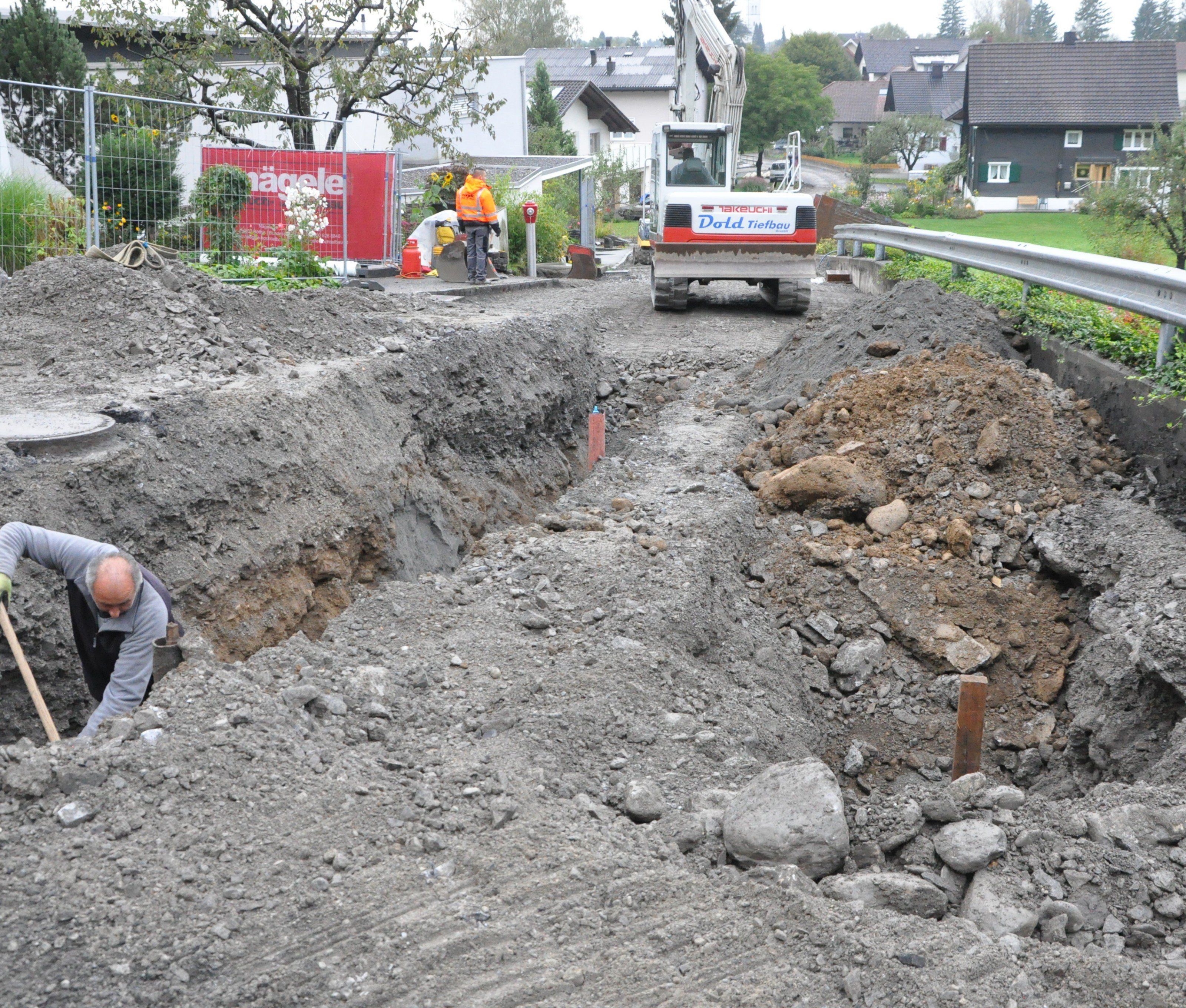 Hochbetrieb herrscht auf der Baustelle Obere Gasse. Hochbetrieb herrscht auf der Baustelle Obere Gasse.