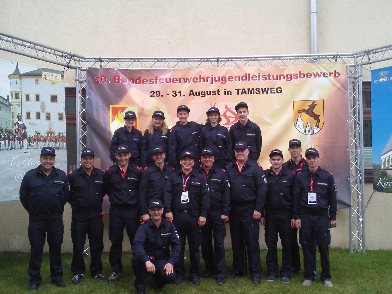 Feuerwehrjugend Gisingen bei den Bundesfeuerwehrjugendleistungsbewerben in Salzburg.