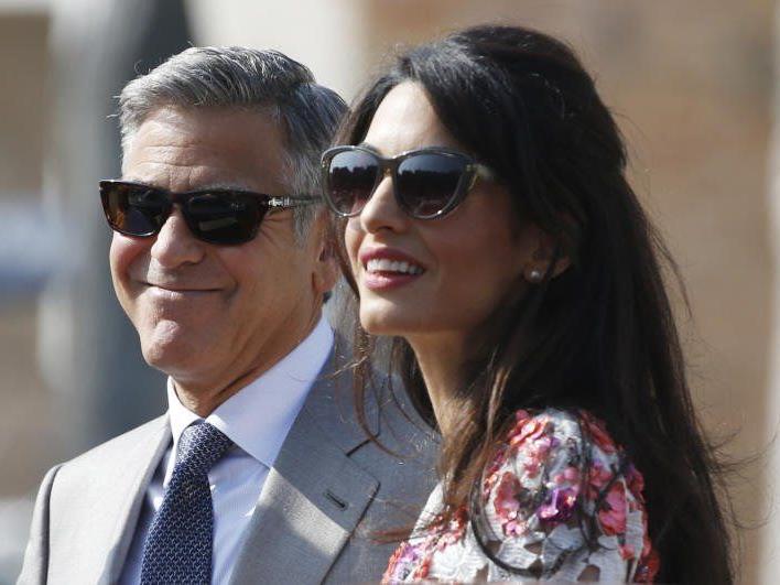 George Clooney mit Frau Amal Alamuddin George Clooney mit Frau Amal Alamuddin