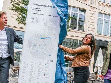 So sieht die erste Info-Tafel des neuen Leitsystems aus. So sieht die erste Info-Tafel des neuen Leitsystems aus.