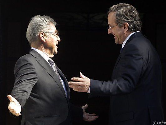 Premier Samaras begrüßte Bundespräsident Fischer Premier Samaras begrüßte Bundespräsident Fischer