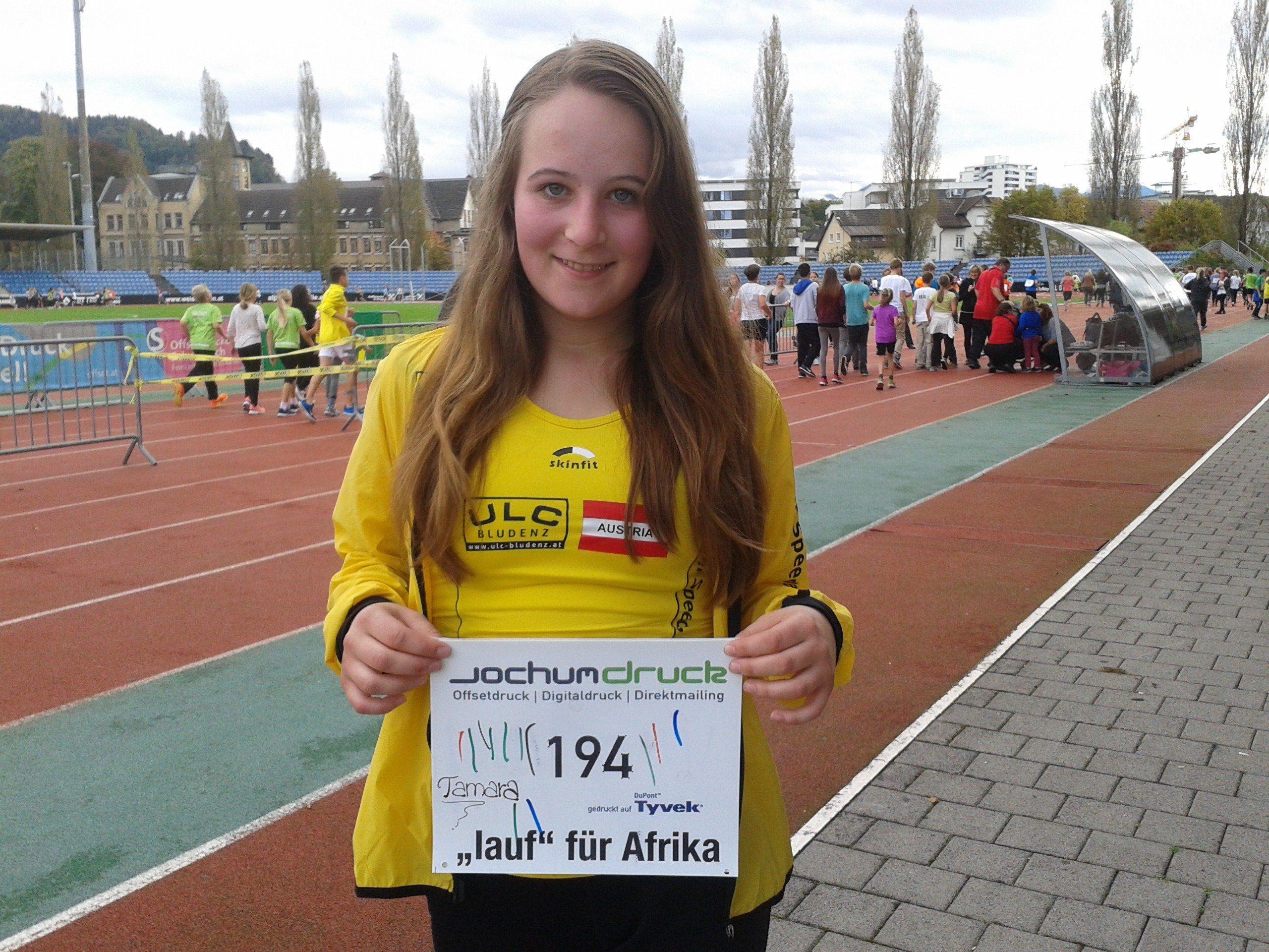 Tamara Burtscher beim Lauf für Afrika