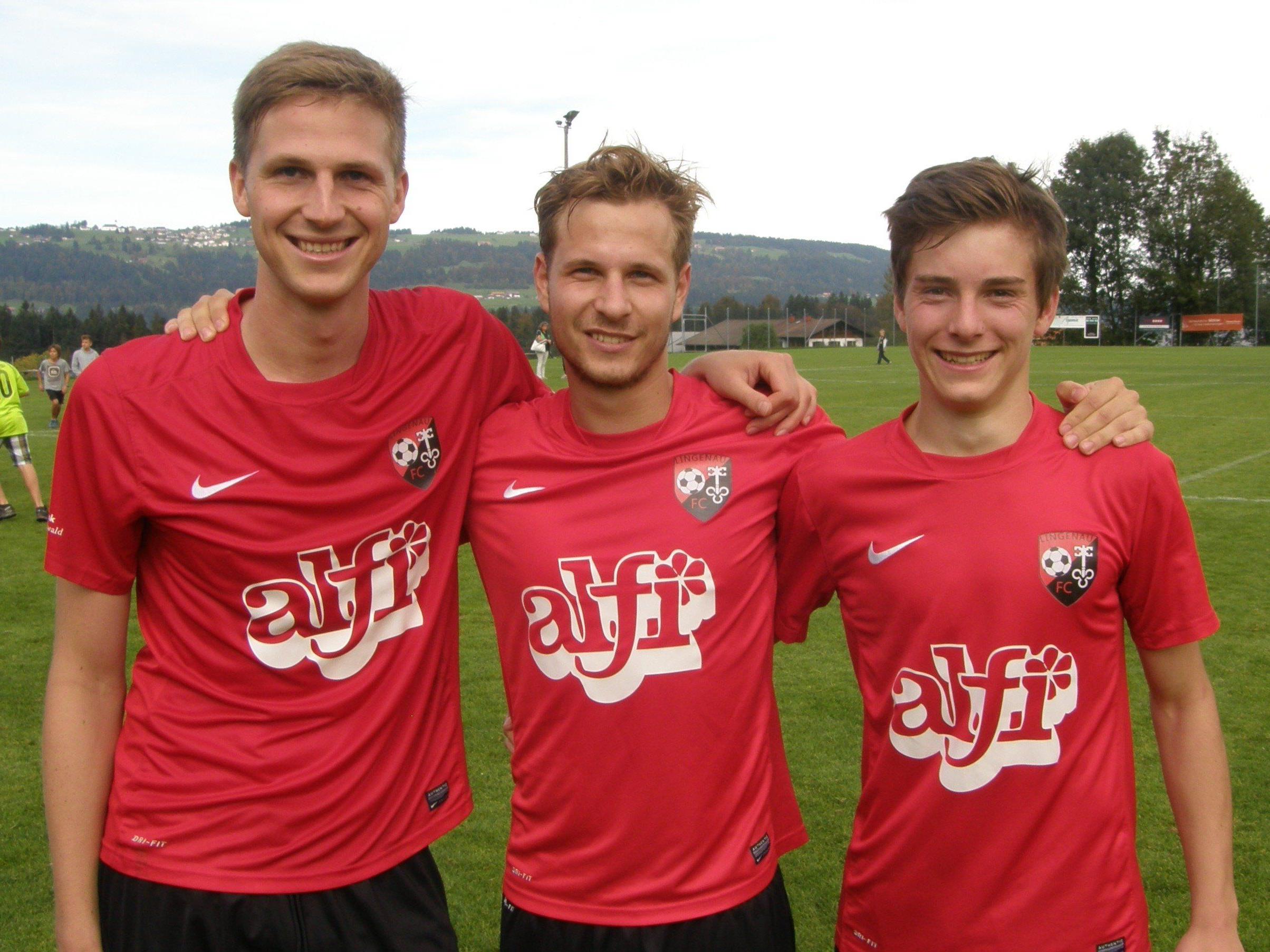 Die Derbytorschützen Ramon Ritter, Mathias Popiel und Elias Schwärzler.