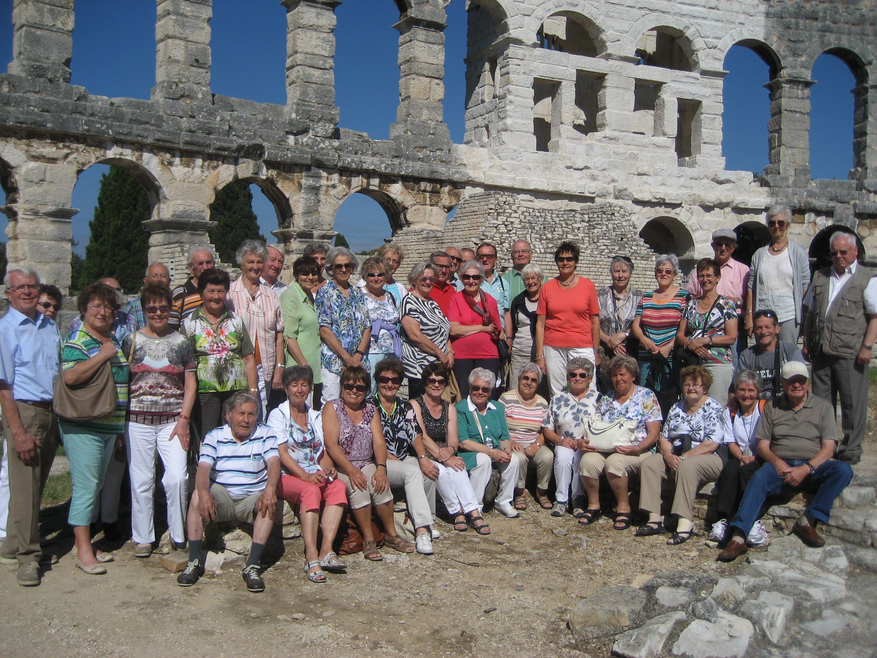 Die Lustenauer Senioren in der Arena von Pula Die Lustenauer Senioren in der Arena von Pula