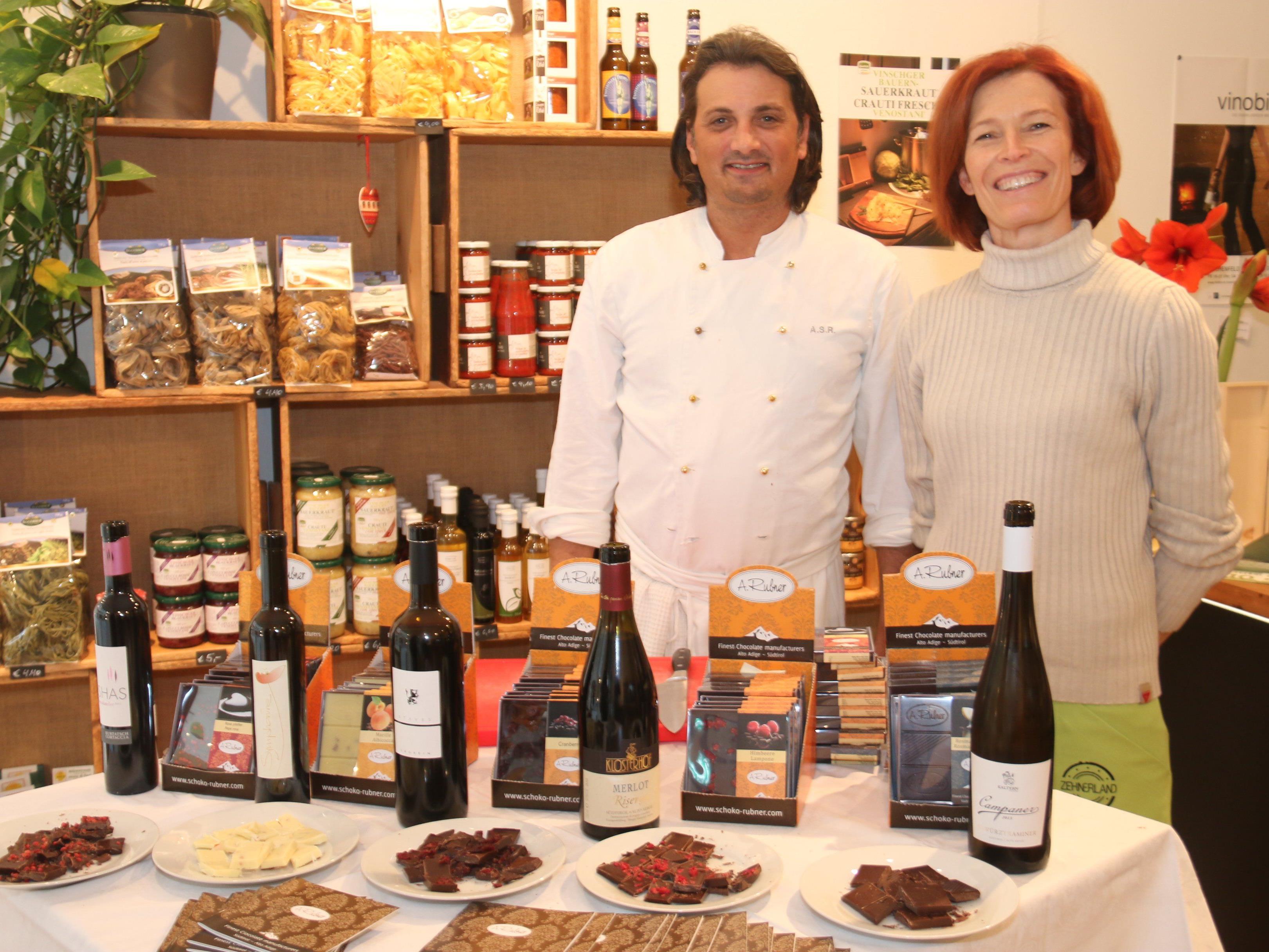 Chocolatier Andreas Rubner mit Geschäftsführerin Sonia Egger.