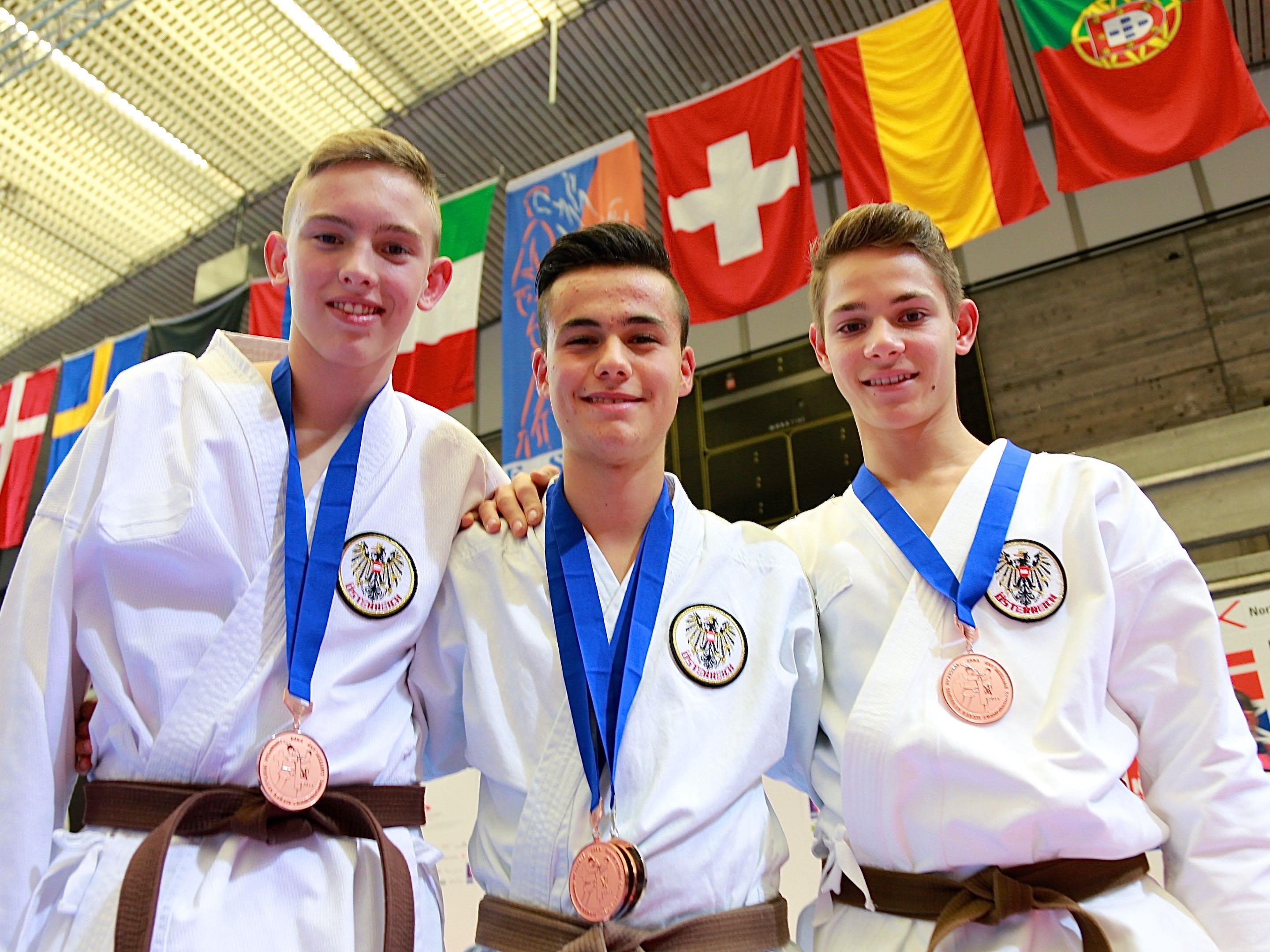 Sechs EM Medaillen holten die Vorarlberger Karatekas in Zürich