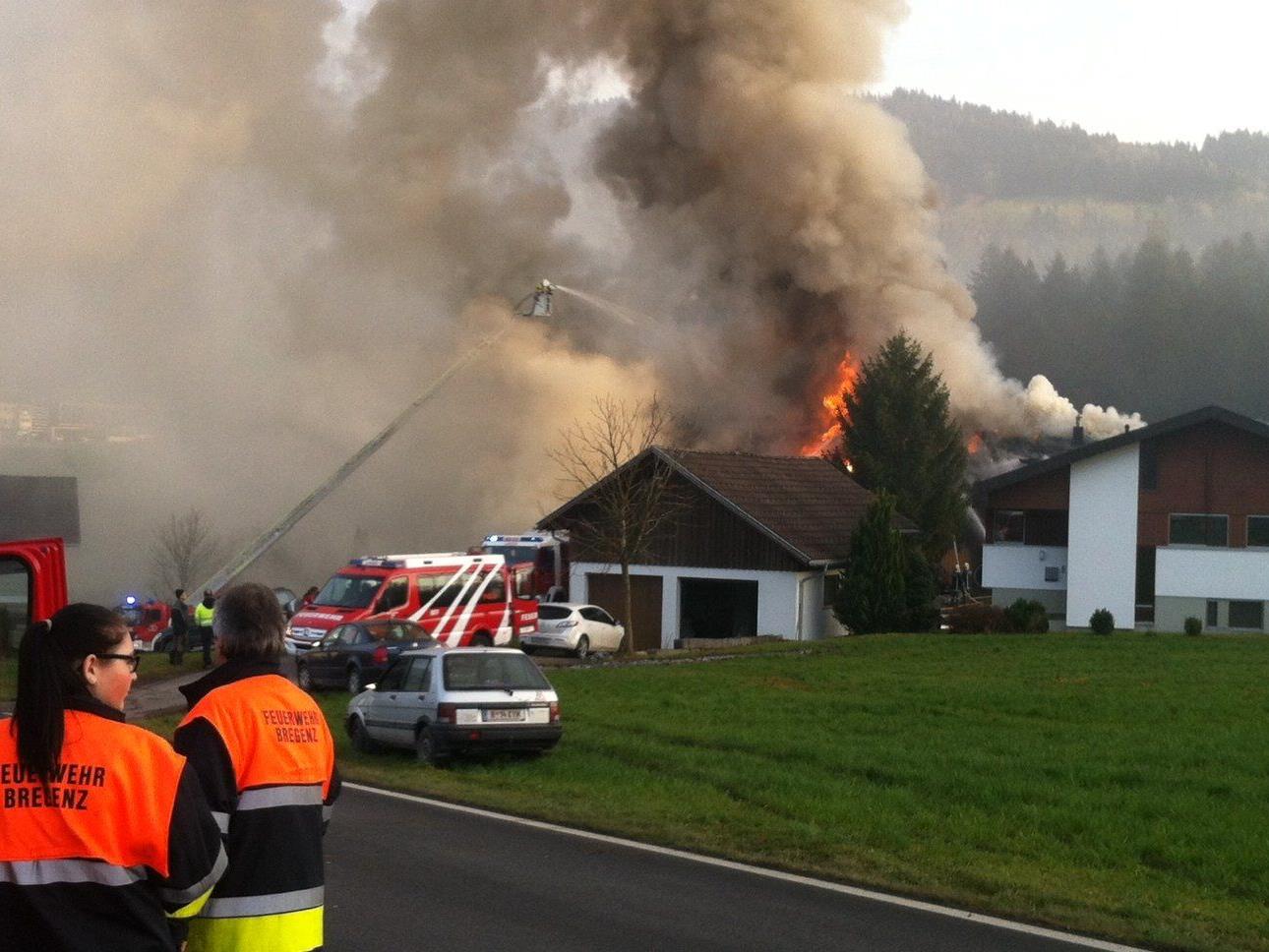 Großbrand in Langen bei Bregenz.