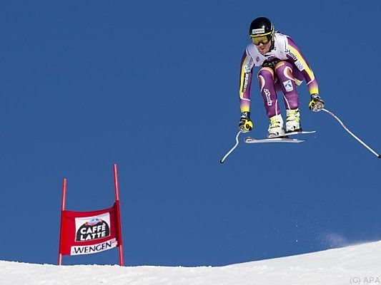 Jansrud beim Sprung über den Hundschopf Jansrud beim Sprung über den Hundschopf