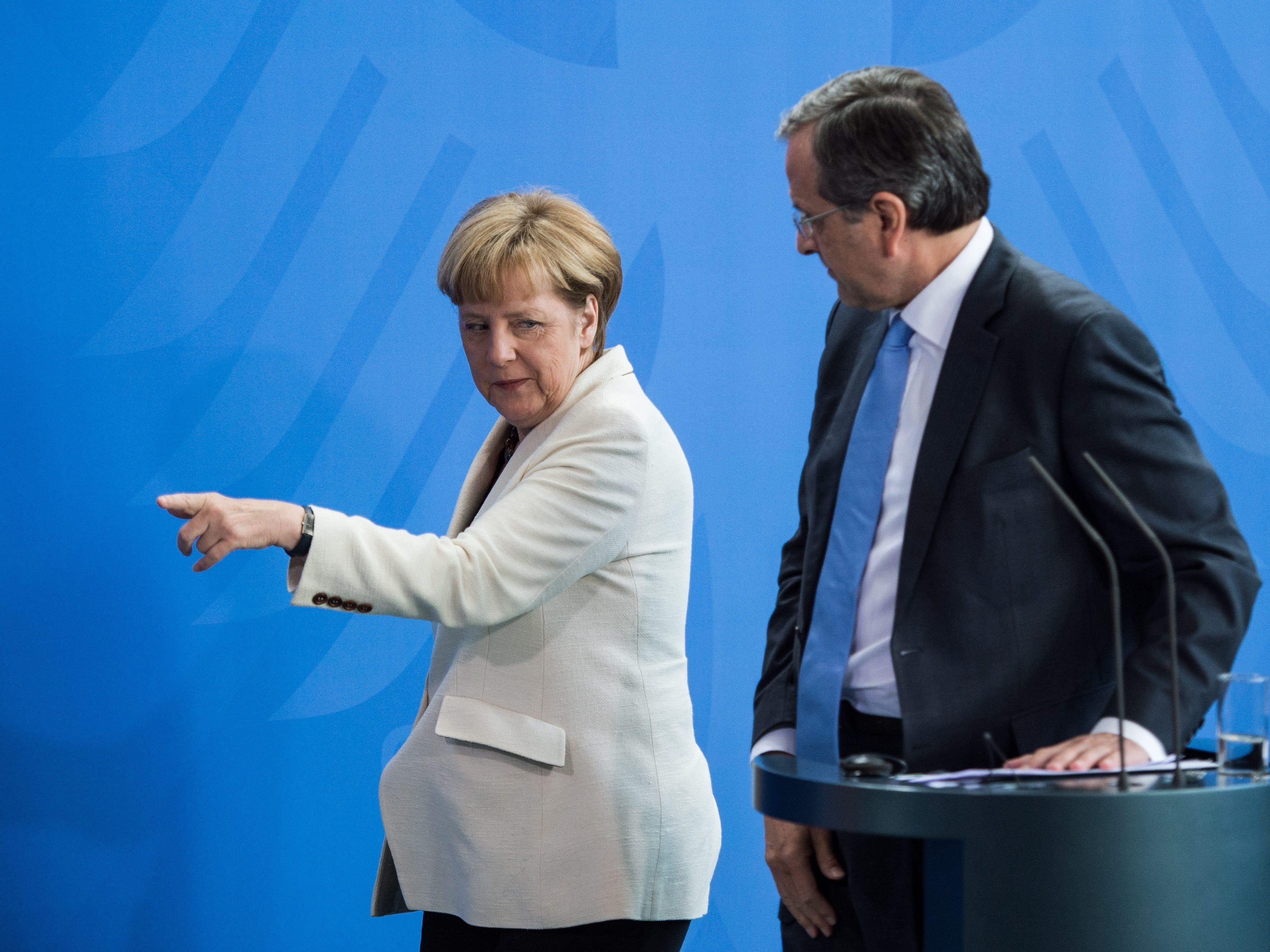 Angela Merkel und Griechenlands (Noch-?) Ministerpräsident Samaras.
