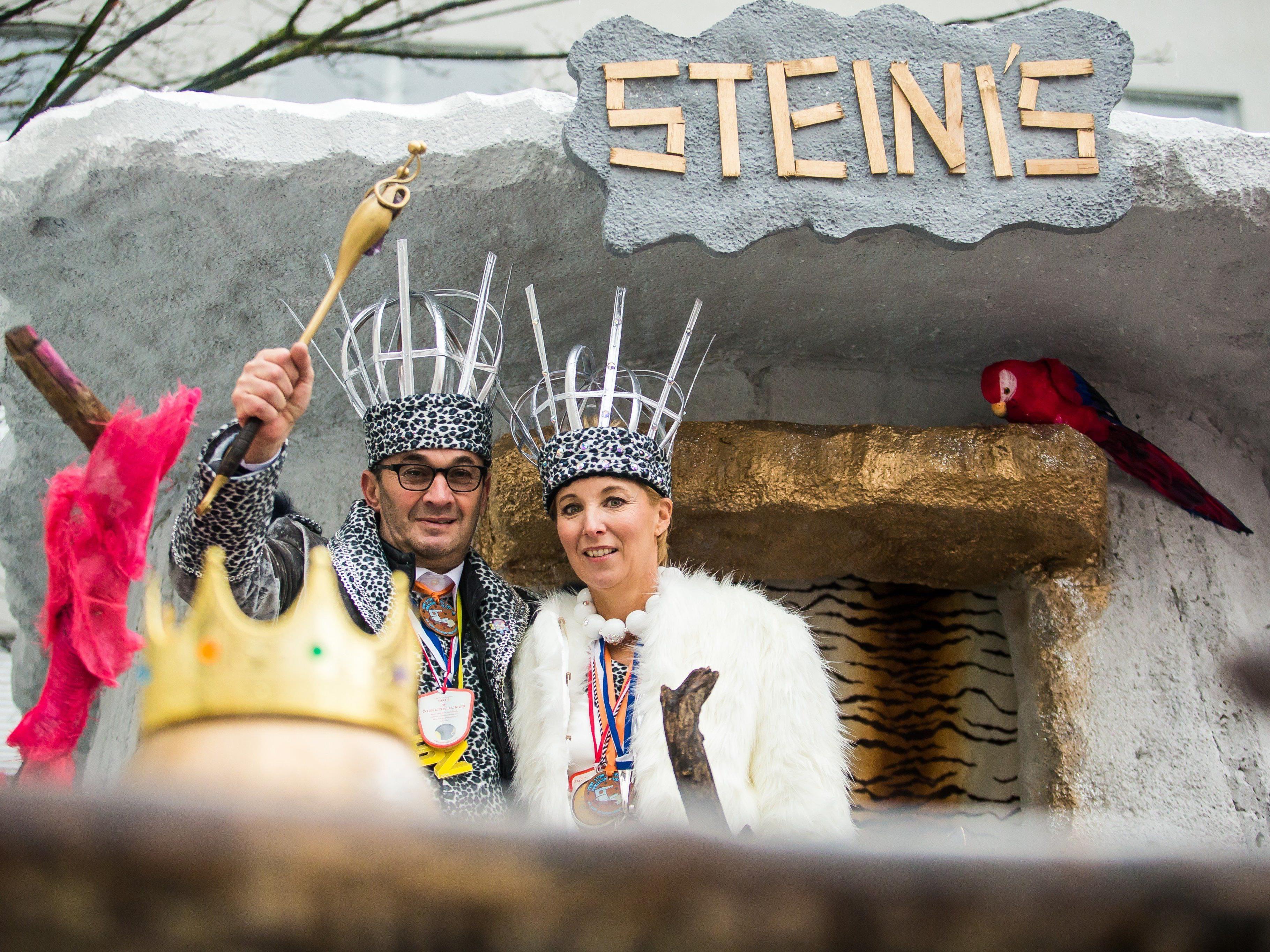 Prinz Steini I. und Prinzessin Lisi I. übernehmen am gumpiga Donnerstag die Landeshauptstadt Bregenz.