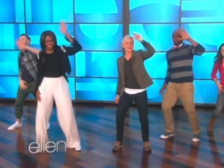 n der US-Fernsehshow "Ellen" schwang die First Lady das Tanzbein.