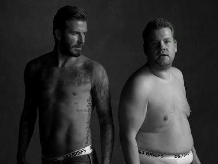 David Beckham und James Corden sorgen mit einer Unterwäsche-Parodie für Begeisterung. David Beckham und James Corden sorgen mit einer Unterwäsche-Parodie für Begeisterung.