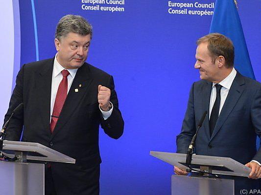 Poroschenko mit EU-Ratspräsidenten Tusk