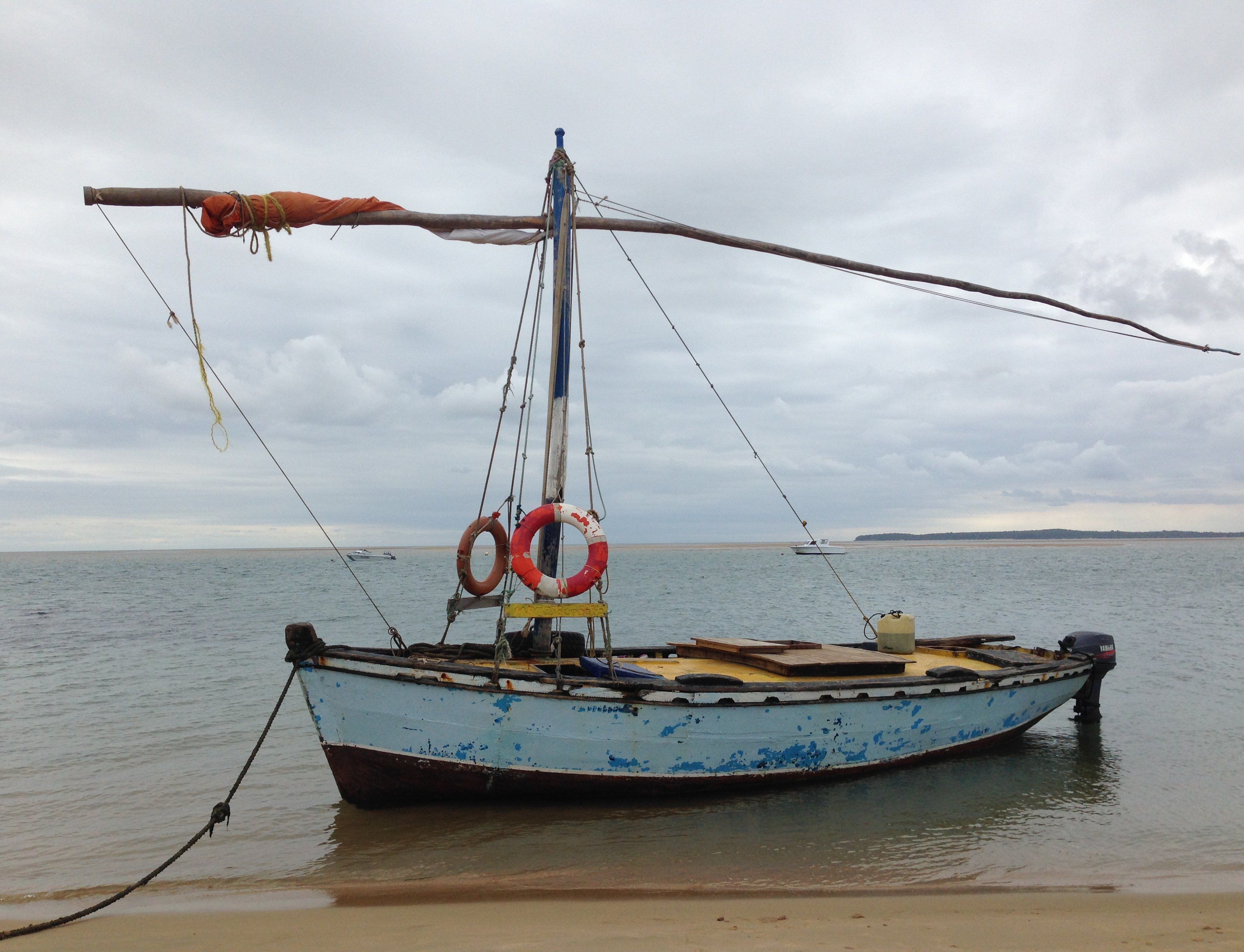 Mit dem Segelboot landeten die Beiden auf Inhaca.