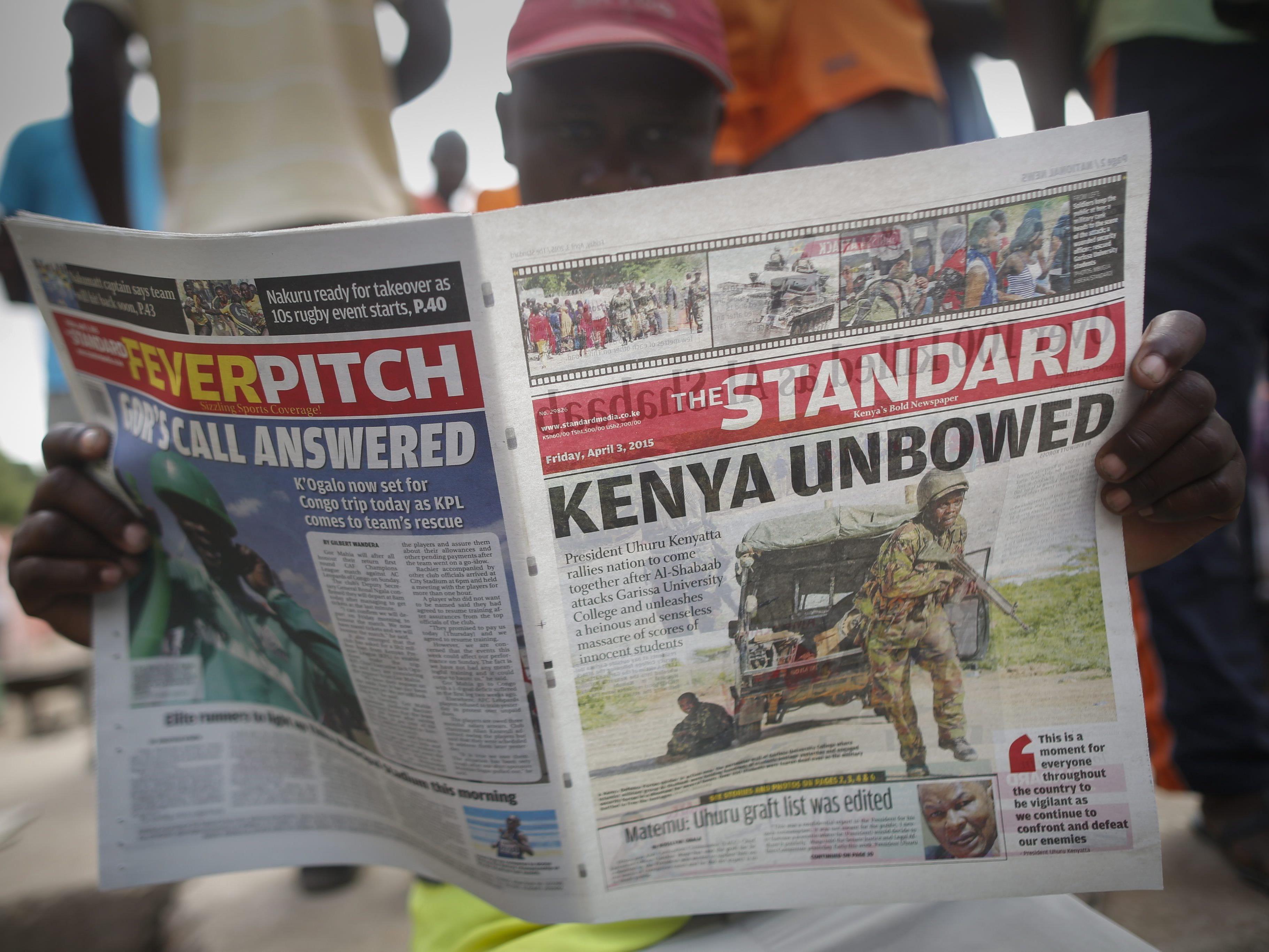 Das Titelblatt einer kenianischen Zeitung am Tag nach dem Anschlag.