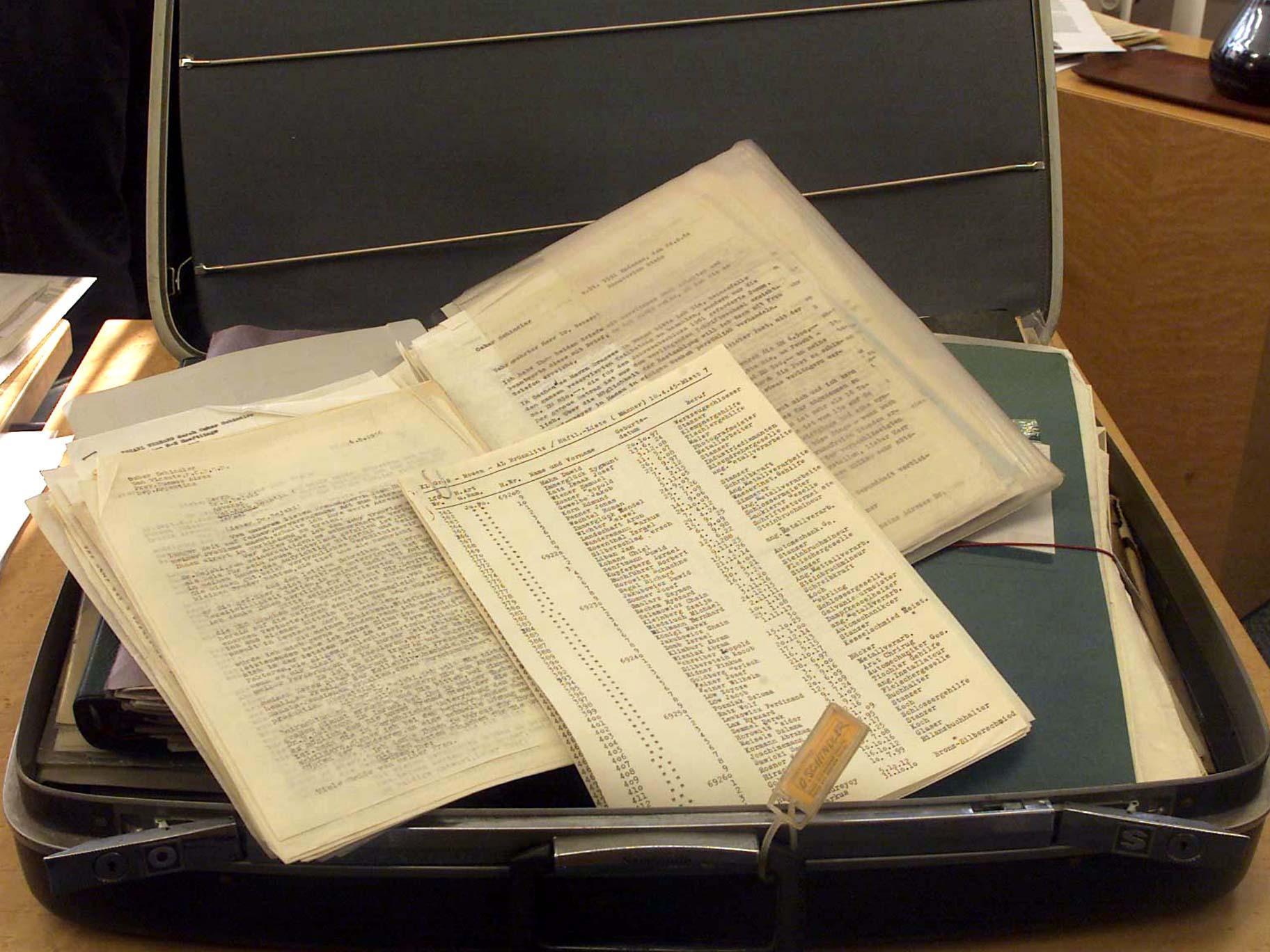 Schindlers Liste: Ein Bild der originalen Kopie der Liste, die die Namen von 1200 geretteten Juden aufführt.