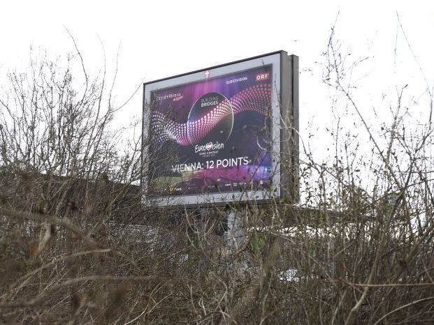 In ganz Wien wird Werbung für den Song Contest gemacht. In ganz Wien wird Werbung für den Song Contest gemacht.