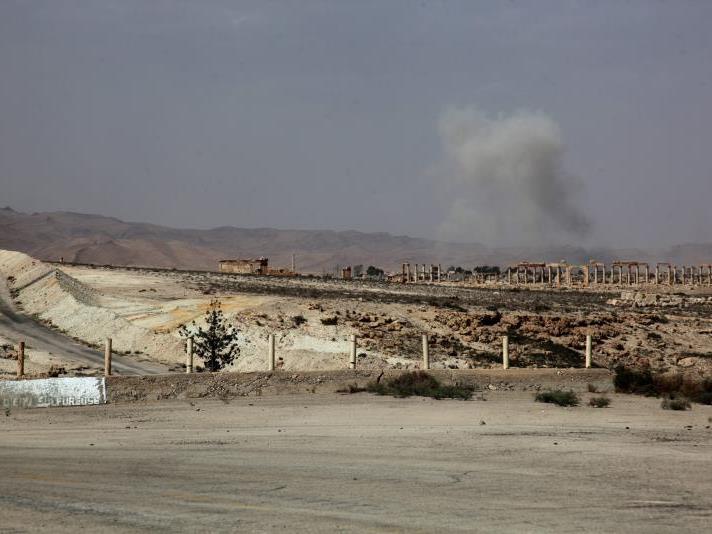 In Teile der historischen Oasenstadt Palmyra eingerückt