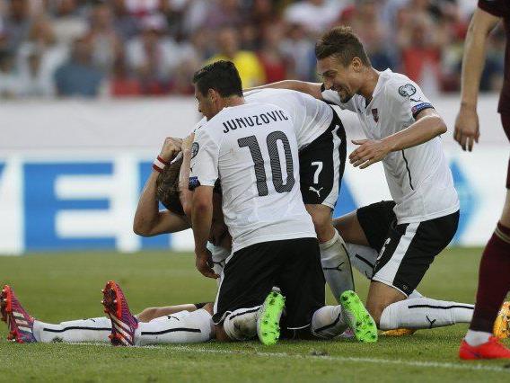 Österreich jubelt über einen 1:0-Sieg in Russland.