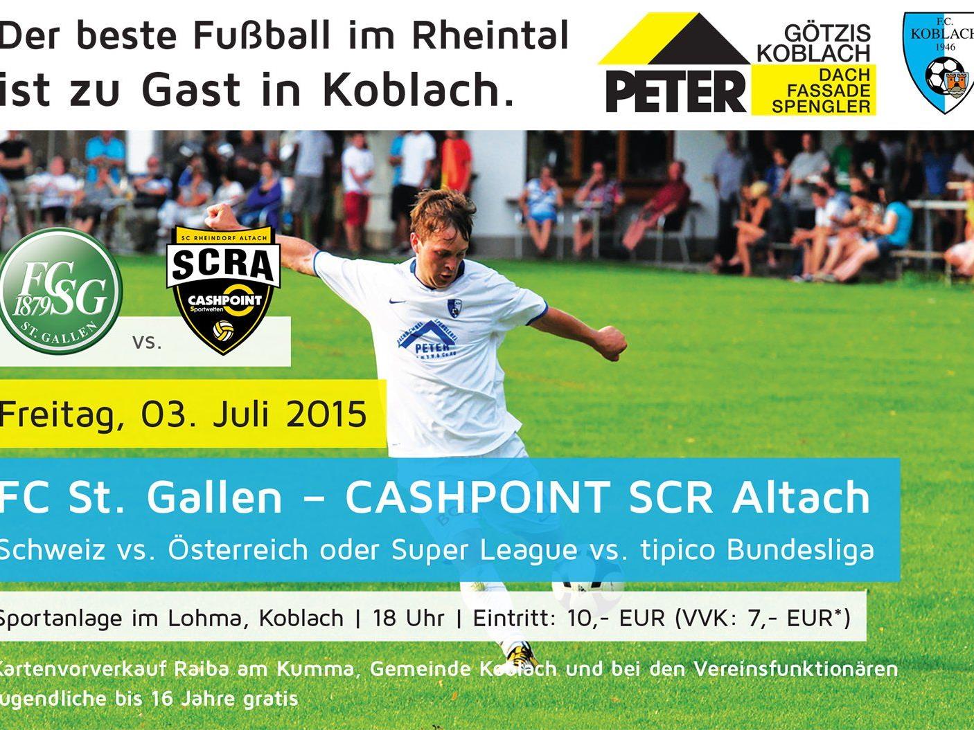 Rheindorf Altach - FC St. Gallen, Fr, 3.7.2015, 18.00 Uhr