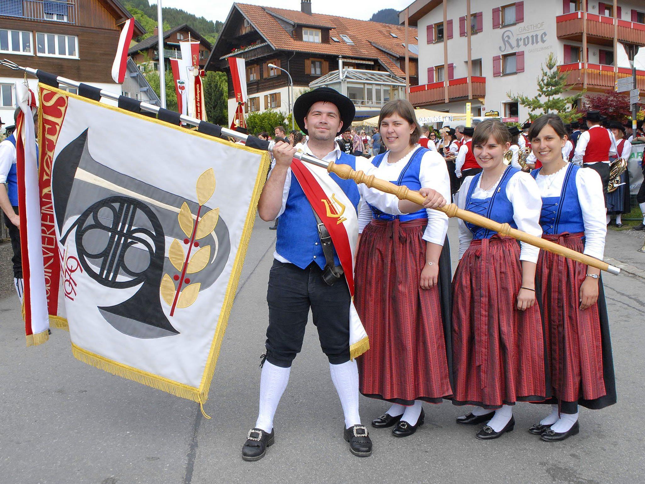 Mitglieder des Musikverein Nofels beim Feldkircher Bezirksmusikfest Ende Mai in Fraxern
