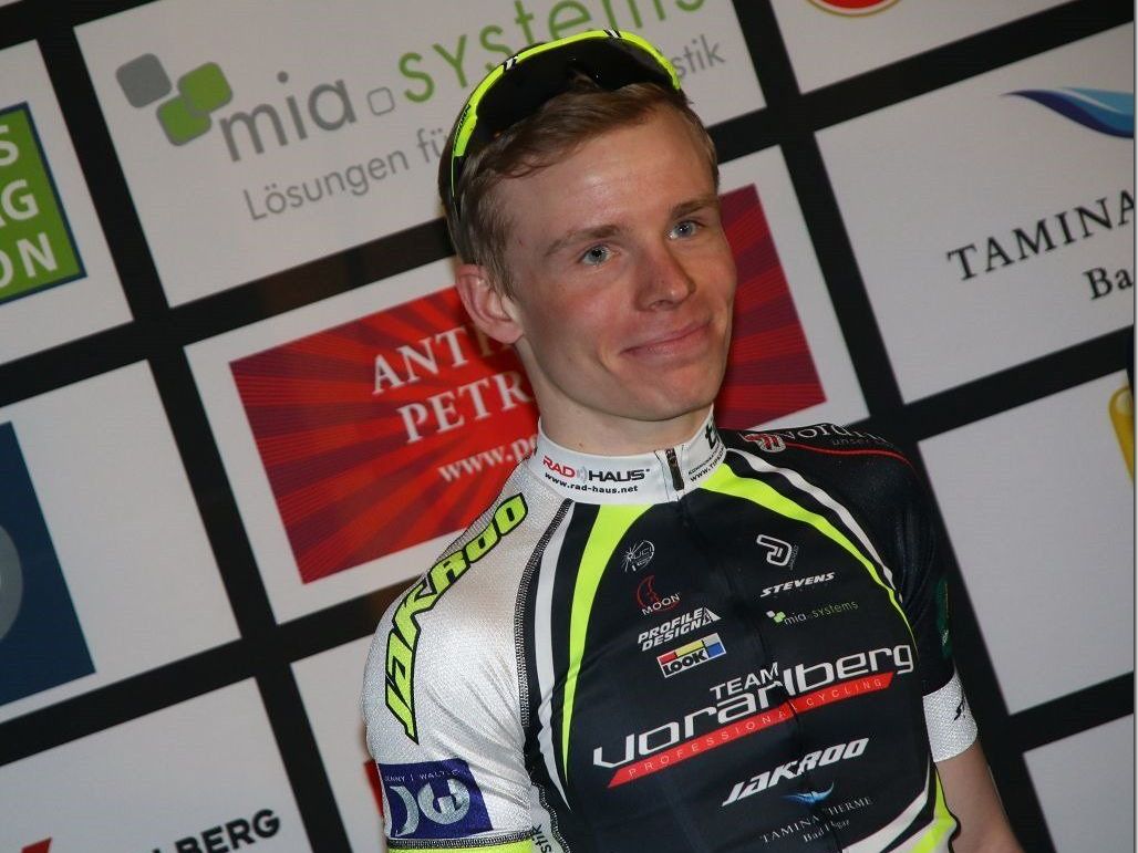 Daniel Lehner vom Ländle-Radteam trägt das Bergtrikot der 67. Östzer Daniel Lehner vom Ländle-Radteam trägt das Bergtrikot der 67. Östzer