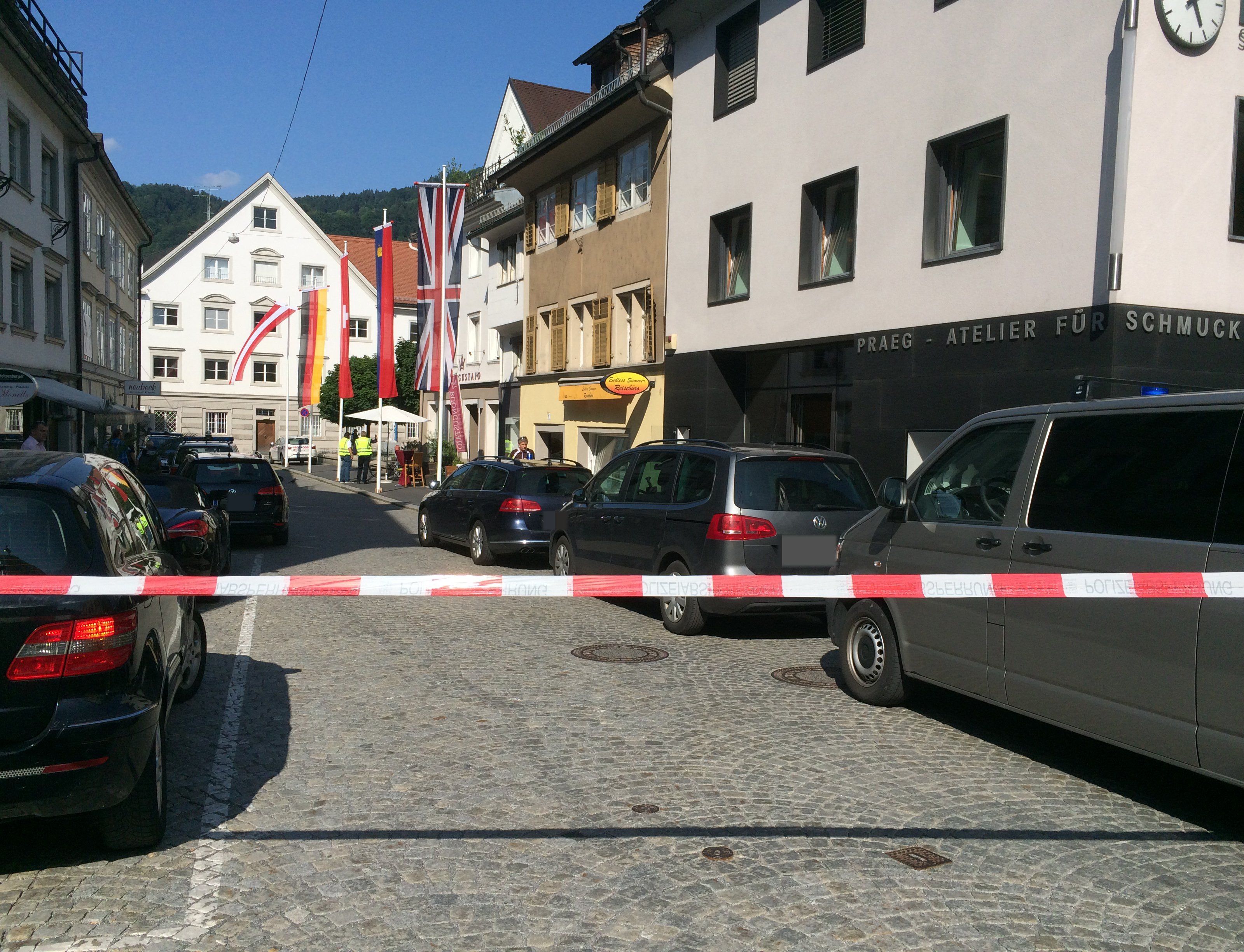 Polizeieinsatz in Bregenz. Polizeieinsatz in Bregenz.