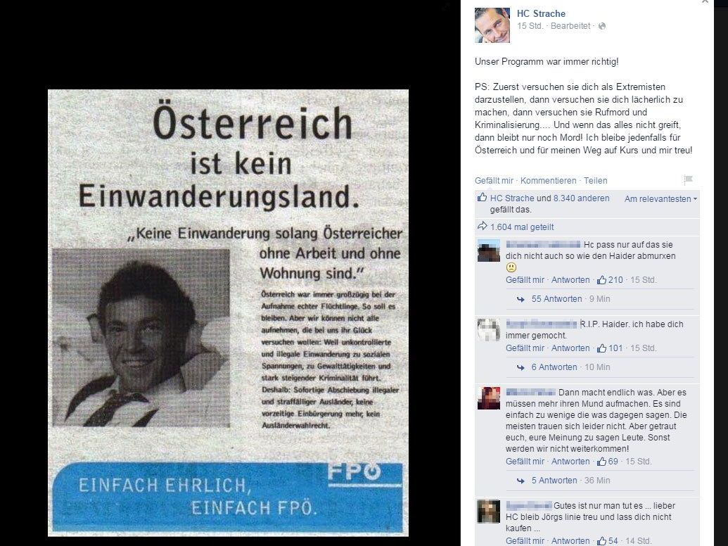 HC Strache macht Wahlkampf mit alten Haider-Inseraten - und stellt ein Mordkomplott gegen sich in den Raum. HC Strache macht Wahlkampf mit alten Haider-Inseraten - und stellt ein Mordkomplott gegen sich in den Raum.