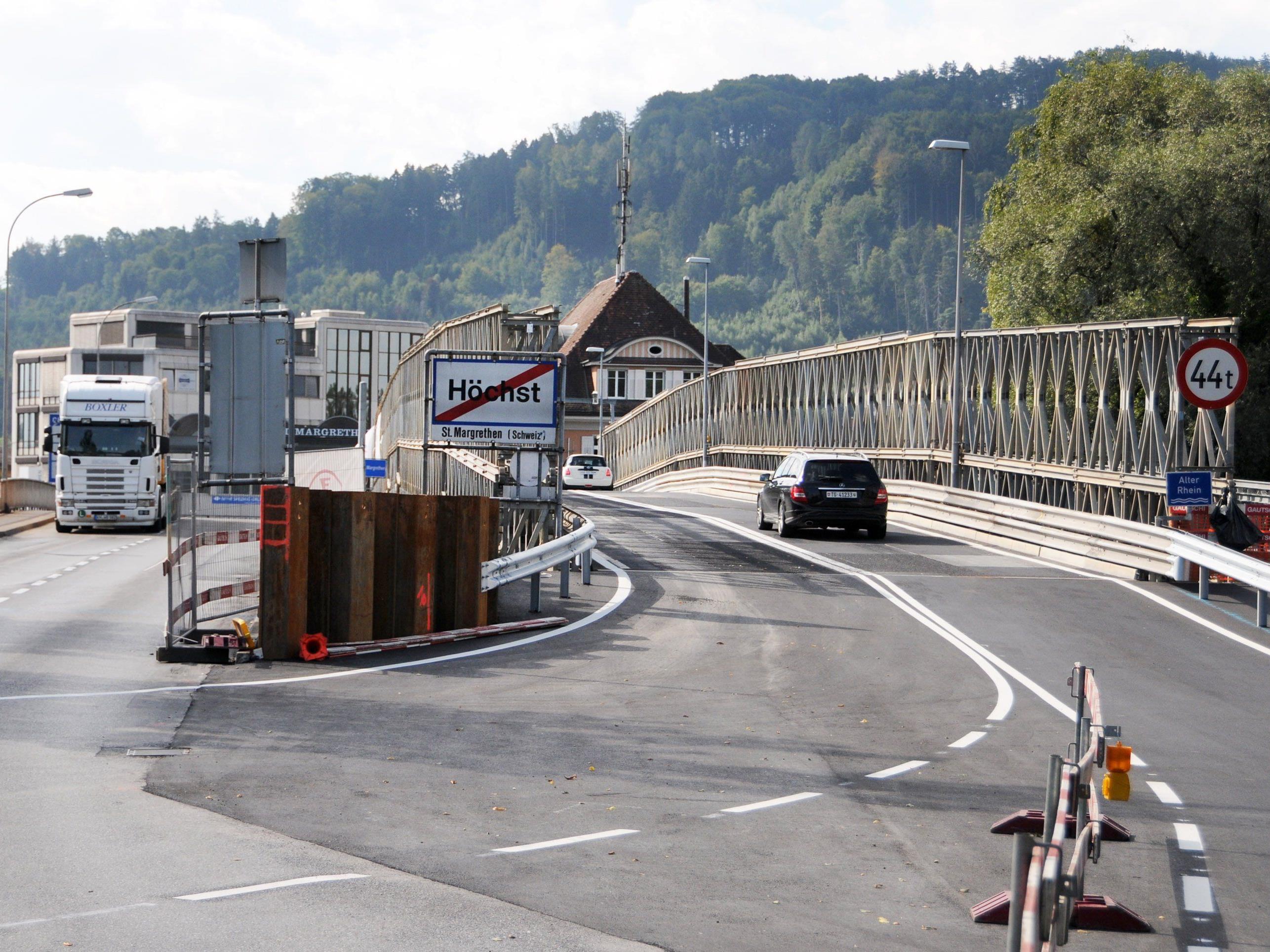 Richtung St. Margrethen fährt der Verkehr bereits auf der Behelfsbrücke, die Gegenrichtung wird ebenfalls bald freigegeben.