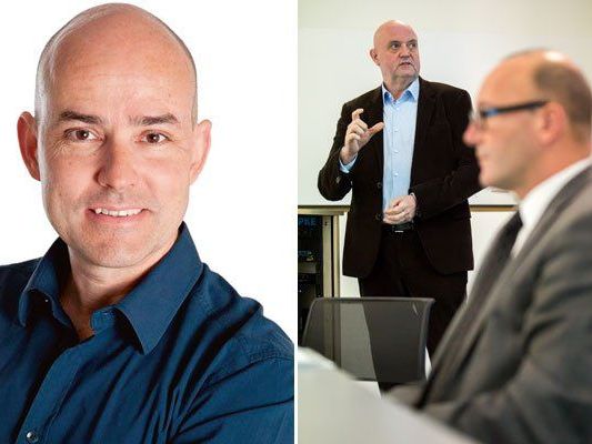 Thomas Pichler (l.) als designierter Nachfolger von Geschäftsführer Michael Doppelmayr (r.) im Gespräch. Thomas Pichler (l.) als designierter Nachfolger von Geschäftsführer Michael Doppelmayr (r.) im Gespräch.