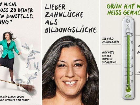 Die Sujets der Grünen - die Zahnlücke (Bildmitte) ist der neueste Streich. Die Sujets der Grünen - die Zahnlücke (Bildmitte) ist der neueste Streich.