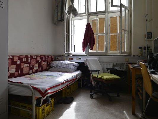 Zimmer in einer Flüchtlingsunterkunft in Wien-Margareten