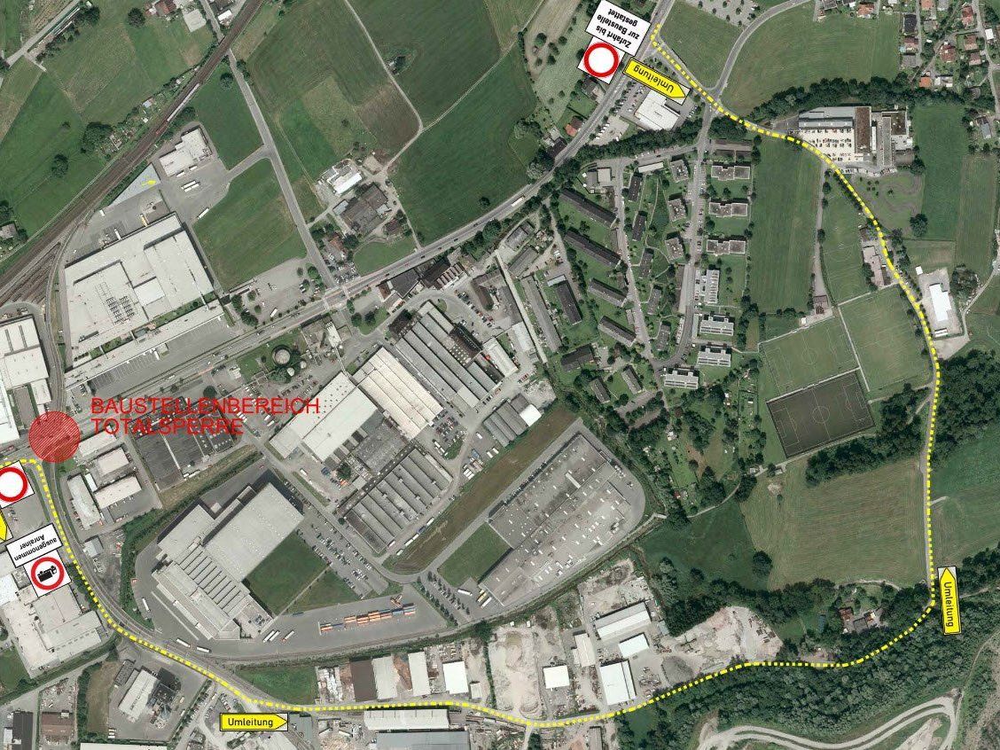 Umleitungsstrecke für PKW Umleitungsstrecke für PKW
