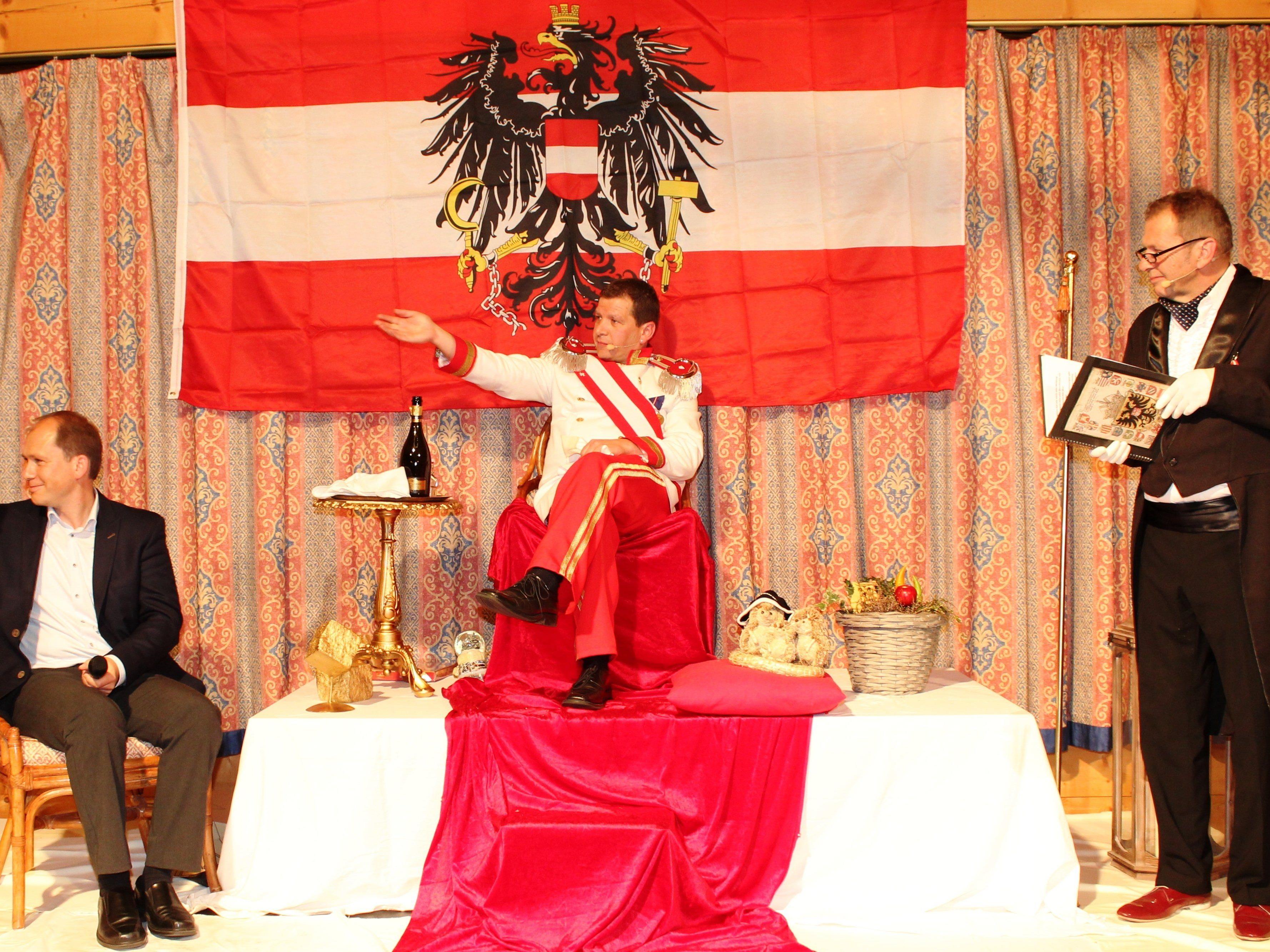 zur 2. Auflage von "Kaiser-Schmarr´n empfängt Kaiser Christian I. wieder Prominente zur Audienz am Muttersberg