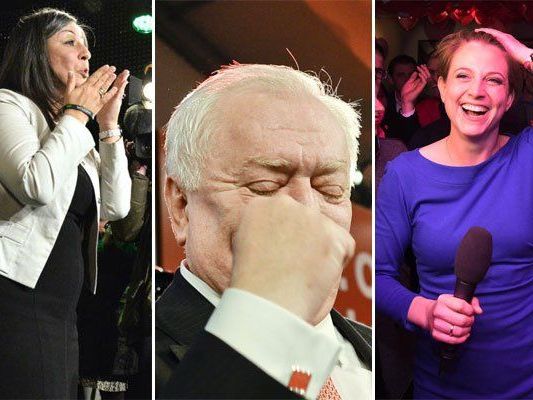 Am Wahlabend zeigten die Spitzenkandidaten ohne Hemmungen ihre Freude über das Ergebnis - die meisten zumindest. Am Wahlabend zeigten die Spitzenkandidaten ohne Hemmungen ihre Freude über das Ergebnis - die meisten zumindest.