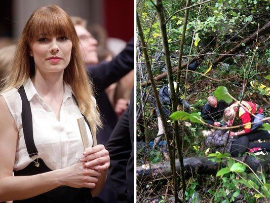 Einsatzkräfte bei Ex-Miss Austria Ena Kadic nach ihrem Absturz nahe der Aussichtsplattform Drachenfelsen abgestürzt Einsatzkräfte bei Ex-Miss Austria Ena Kadic nach ihrem Absturz nahe der Aussichtsplattform Drachenfelsen abgestürzt
