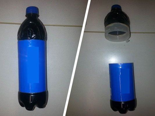 Die umgebaute PET-Flasche. Die umgebaute PET-Flasche.