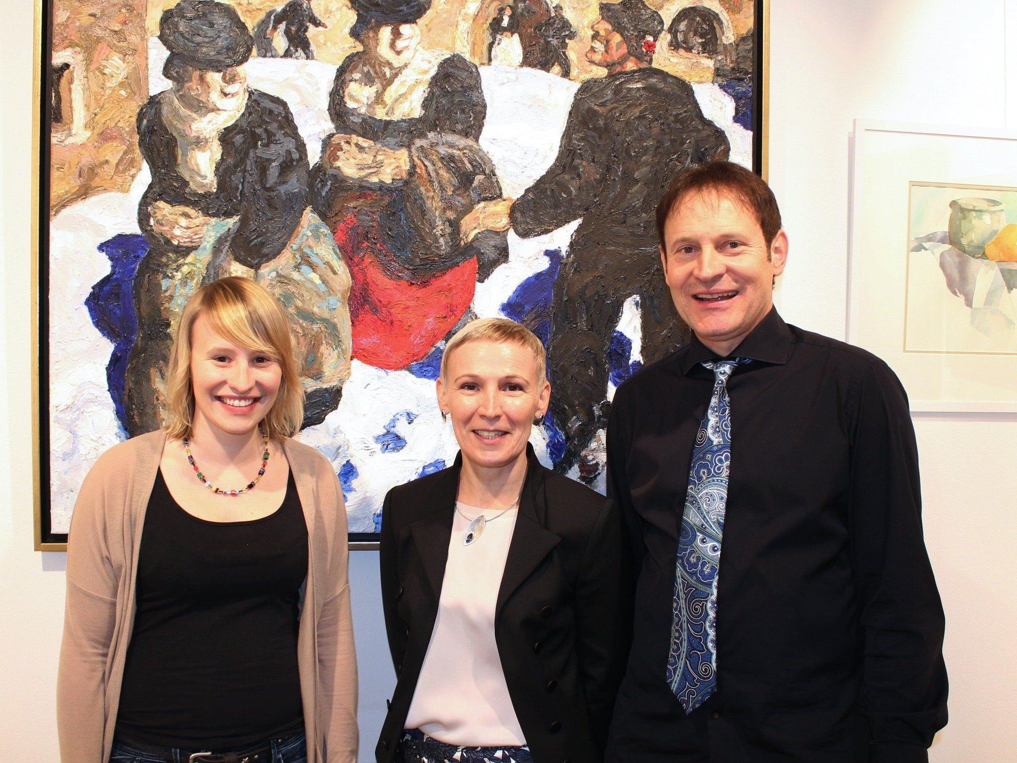 Yvonne, Carmen und Werner Böhler von der Art-Galerie.