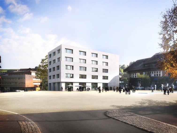 So hätte das Gebäude im Egger Zentrum ursprünglich aussehen sollen. Für 2016 ist eine Evaluierung des Projekts geplant.
