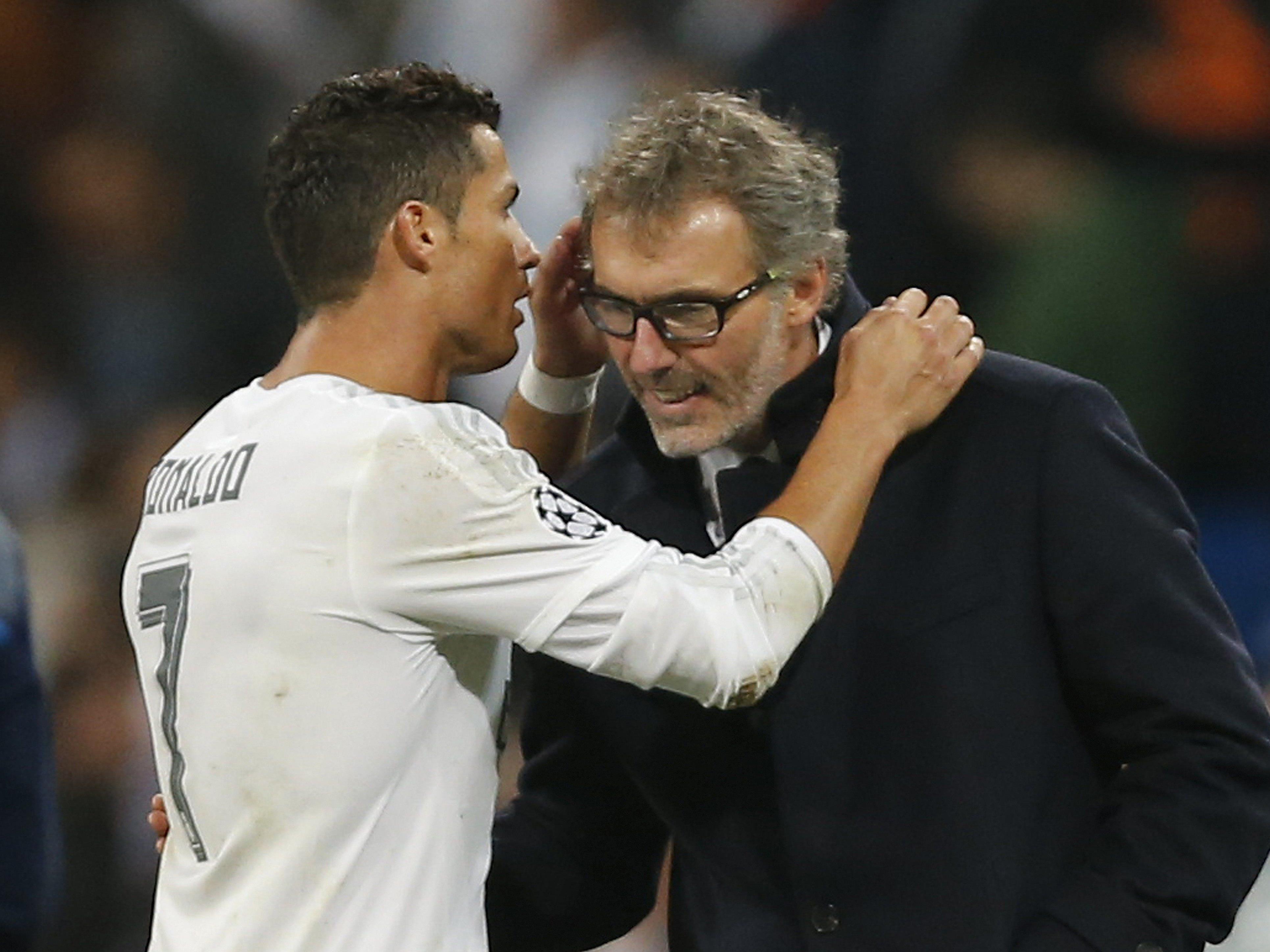 Freundliche Worte nach dem CL-Spiel zwischen Real-Star Ronaldo und Paris-Trainer Blanc.
