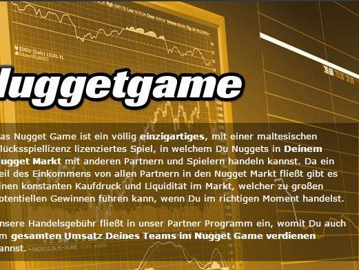 Das "Nugget Game" wird mit großen Gewinnmöglichkeiten beworben - dass auch der Verlust sehr hoch ausfallen kann, steht in den AGB. Das "Nugget Game" wird mit großen Gewinnmöglichkeiten beworben - dass auch der Verlust sehr hoch ausfallen kann, steht in den AGB.