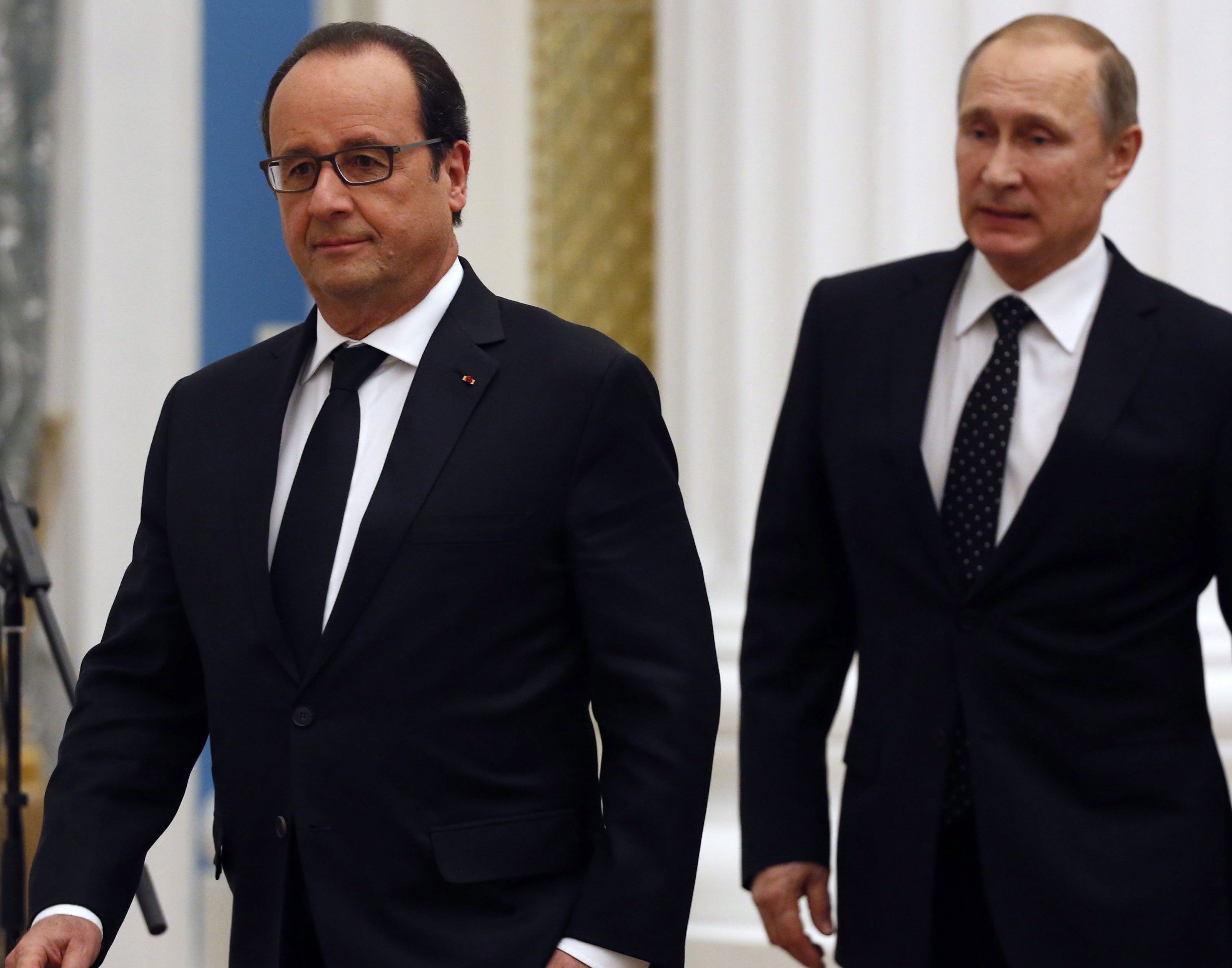 Putin und Hollande beim Treffen in Moskau.