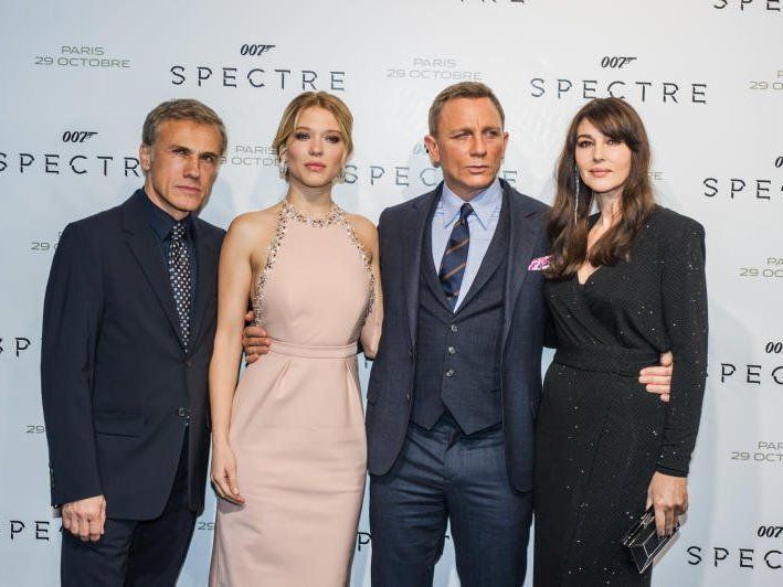 Christopher Waltz, Lea Seydoux, Daniel Craig und Monica Bellucci