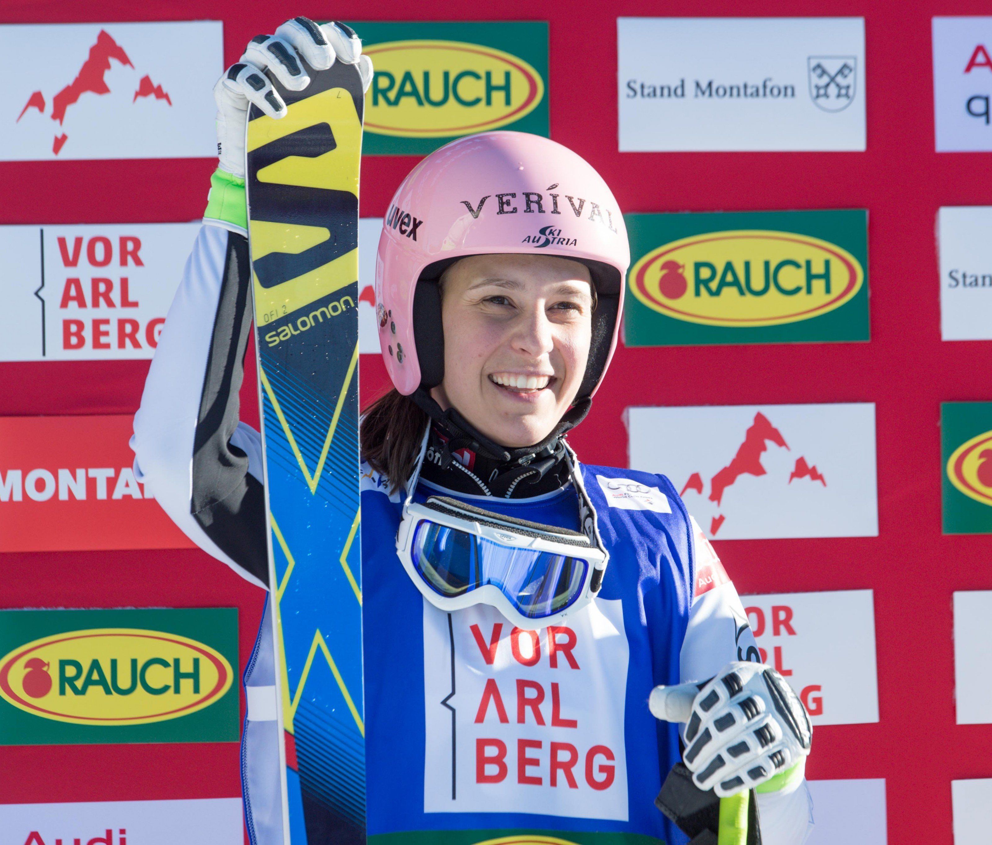 Podestplatz für Ski-Crosserin Katrin Ofner. Podestplatz für Ski-Crosserin Katrin Ofner.
