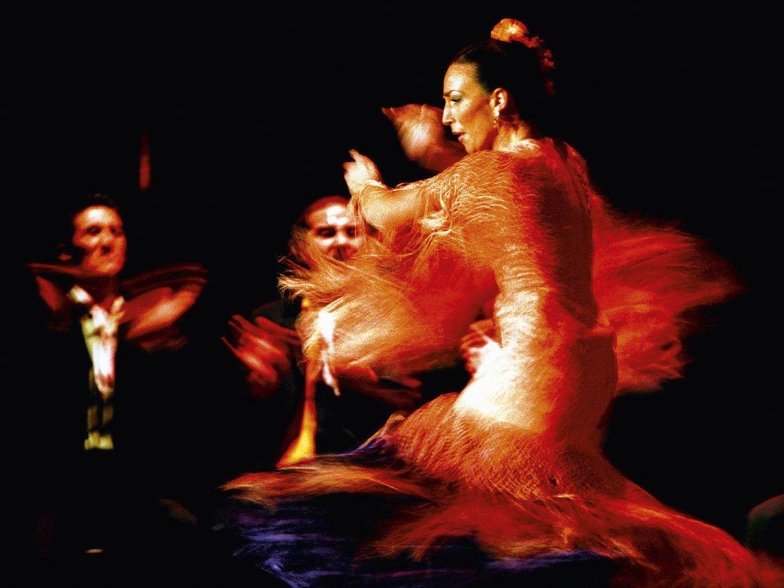 Maria Serrano, die „Königin des Flamincos“, in ekstatischer Aktion. Maria Serrano, die „Königin des Flamincos“, in ekstatischer Aktion.