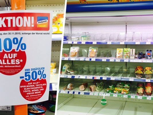 Die Regale sind - bis auf einige "Ladenhüter" - leergekauft. Die Regale sind - bis auf einige "Ladenhüter" - leergekauft.