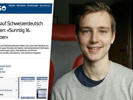 Sprachliebhaber David hat sein I-Phone auf "Schwizer-Dütsch" umgestellt