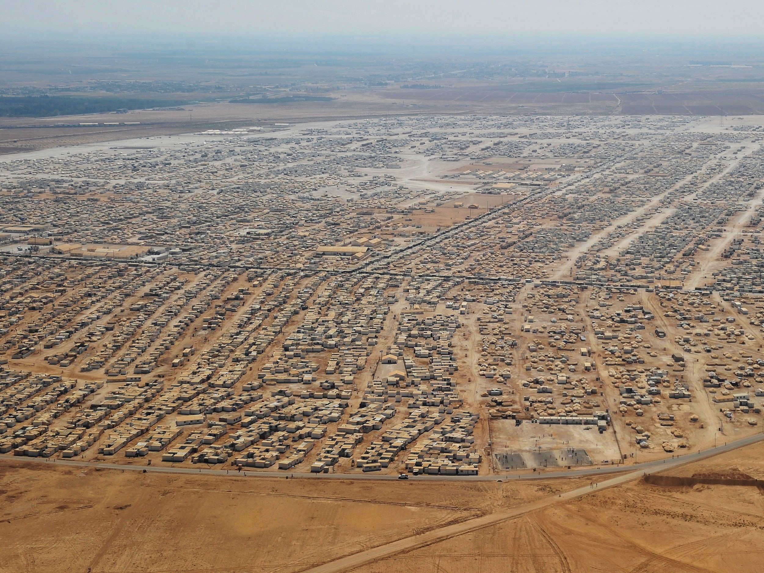 Das Lager Zaatari aus der Luft 2013. Das Lager Zaatari aus der Luft 2013.