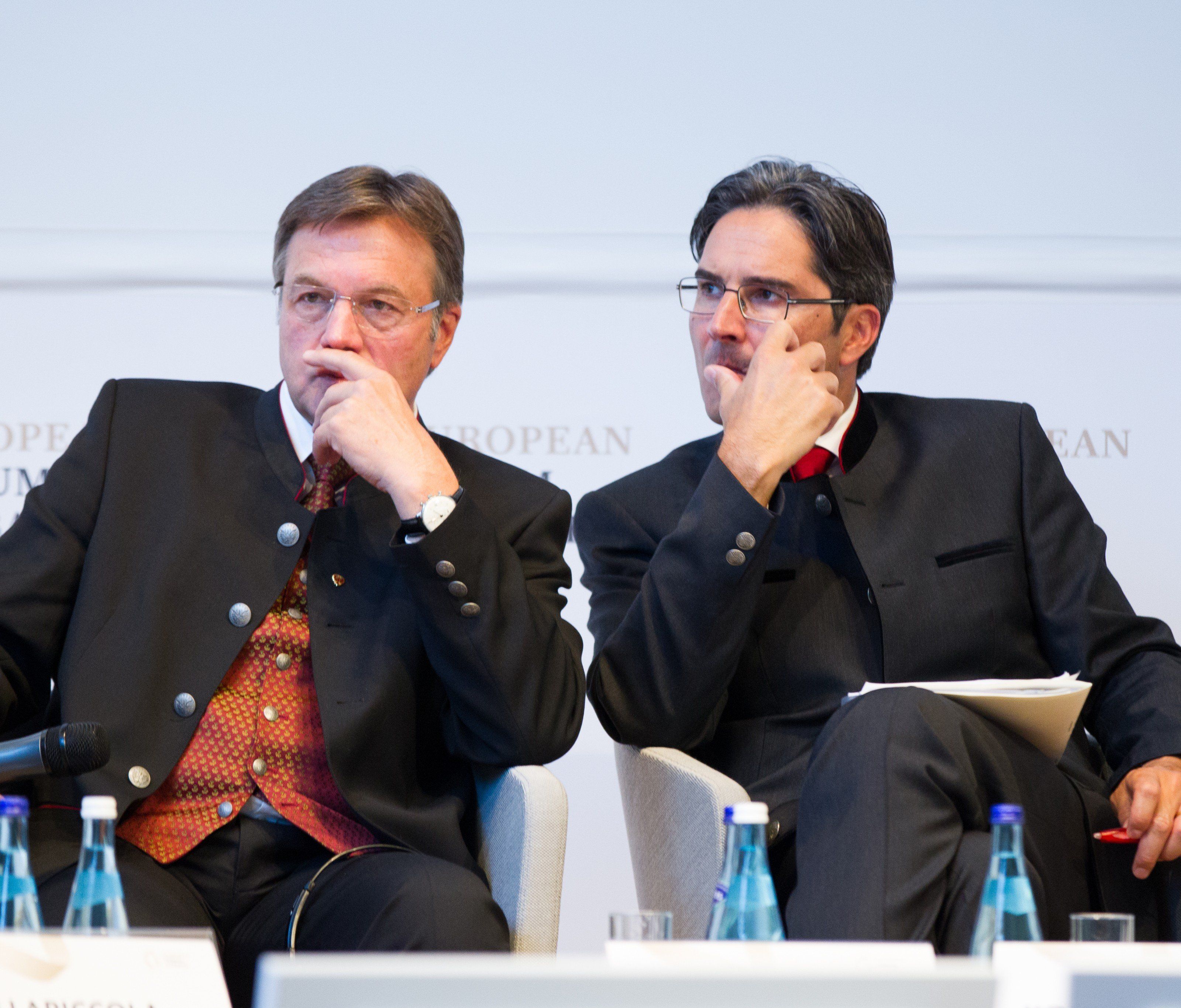 Tirols LH Günther Platter (ÖVP) und Südtirols LH Arno Kompatscher (SVP). Tirols LH Günther Platter (ÖVP) und Südtirols LH Arno Kompatscher (SVP).