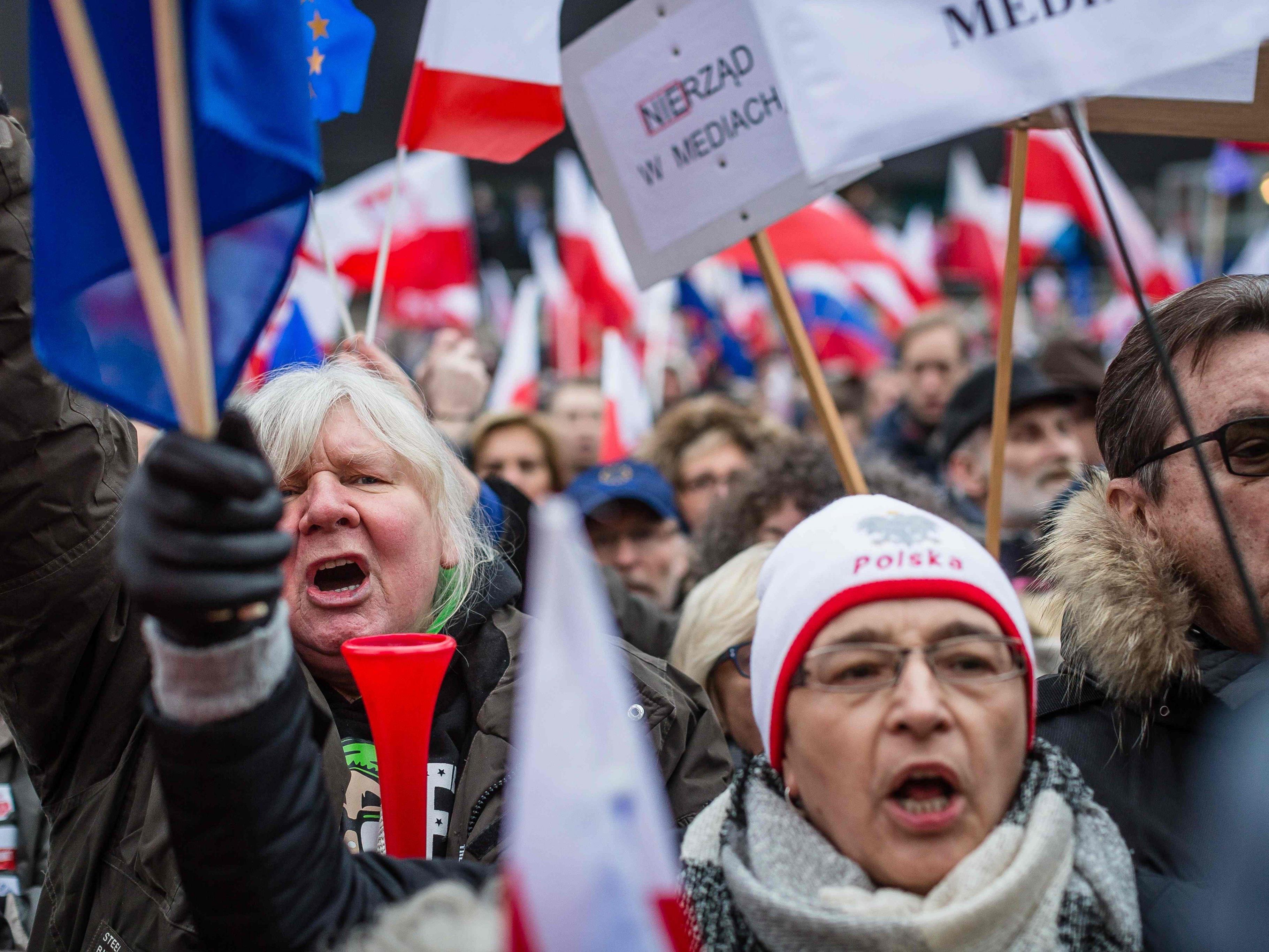 Auch in Polen selbst regt sich Widerstand gegen die umstrittenen Reformen.